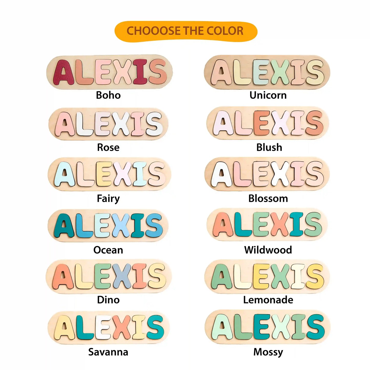 Personalized Wooden Name Puzzle with Farm Animals – Custom Educational Montessori Toy for Toddlers, Baby Shower Gift, Nursery Decor