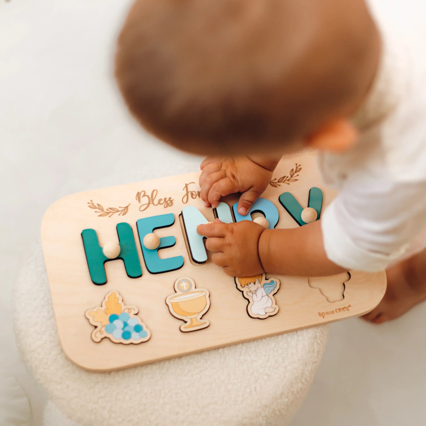 Personalized Name Puzzle Baptism Gift – Custom Christening, Dedication, or Godchild Keepsake Christian Baby Gift