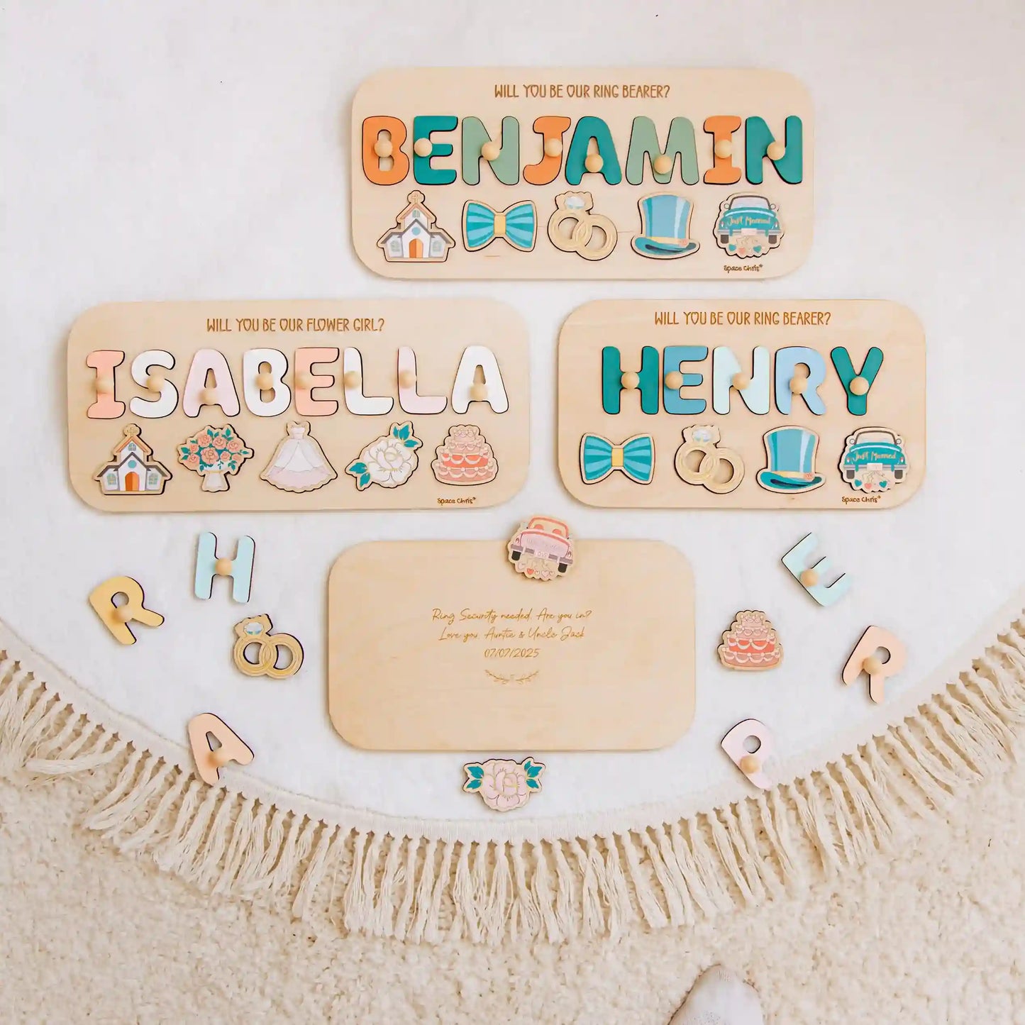 Flower Girl Proposal Puzzle – Personalized Name Puzzle Board | Wedding Party Gift
