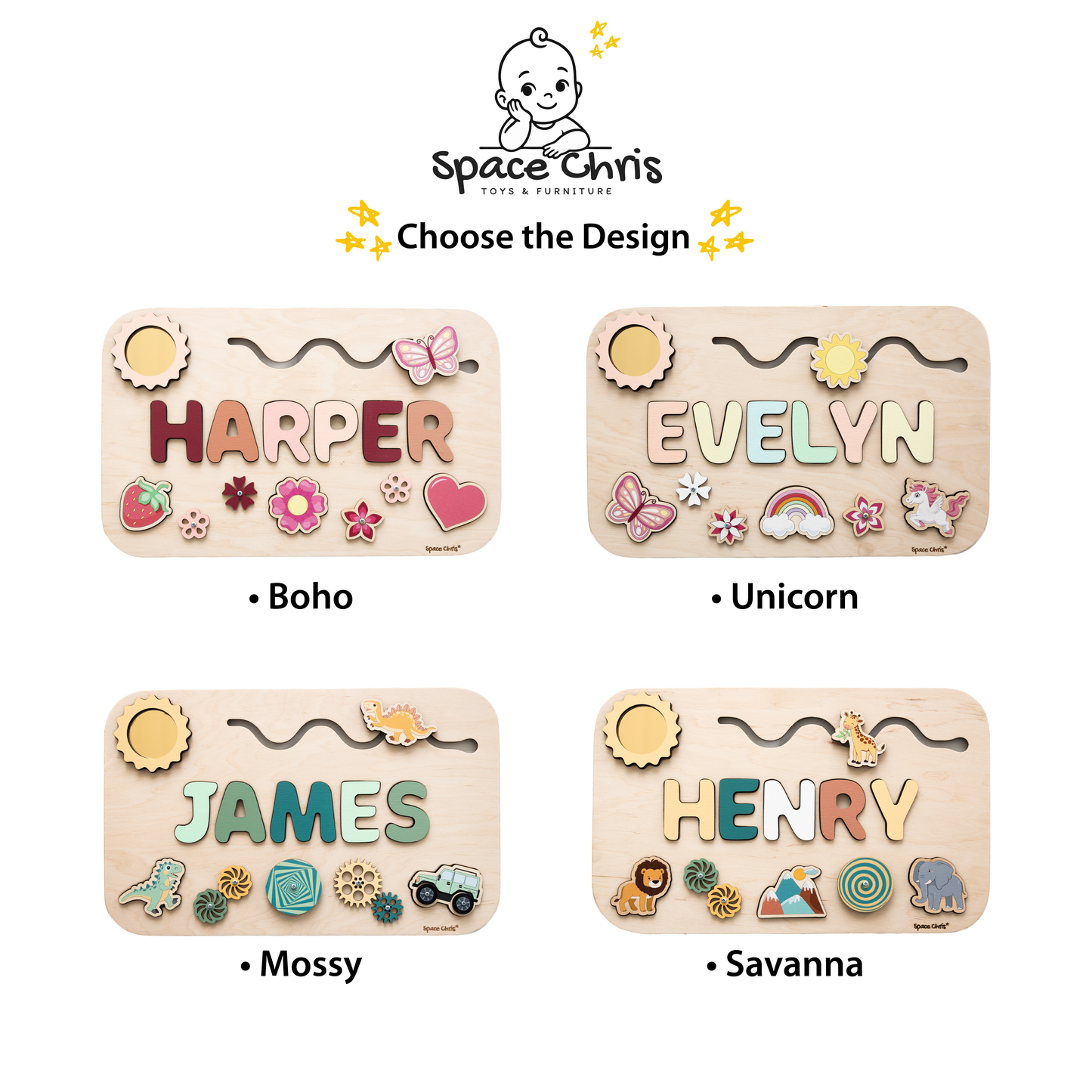 Personalized Montessori Busy Board – Wooden Sensory Toy for Toddlers | Educational Fine Motor Skills Activity Board | Montessori Gift