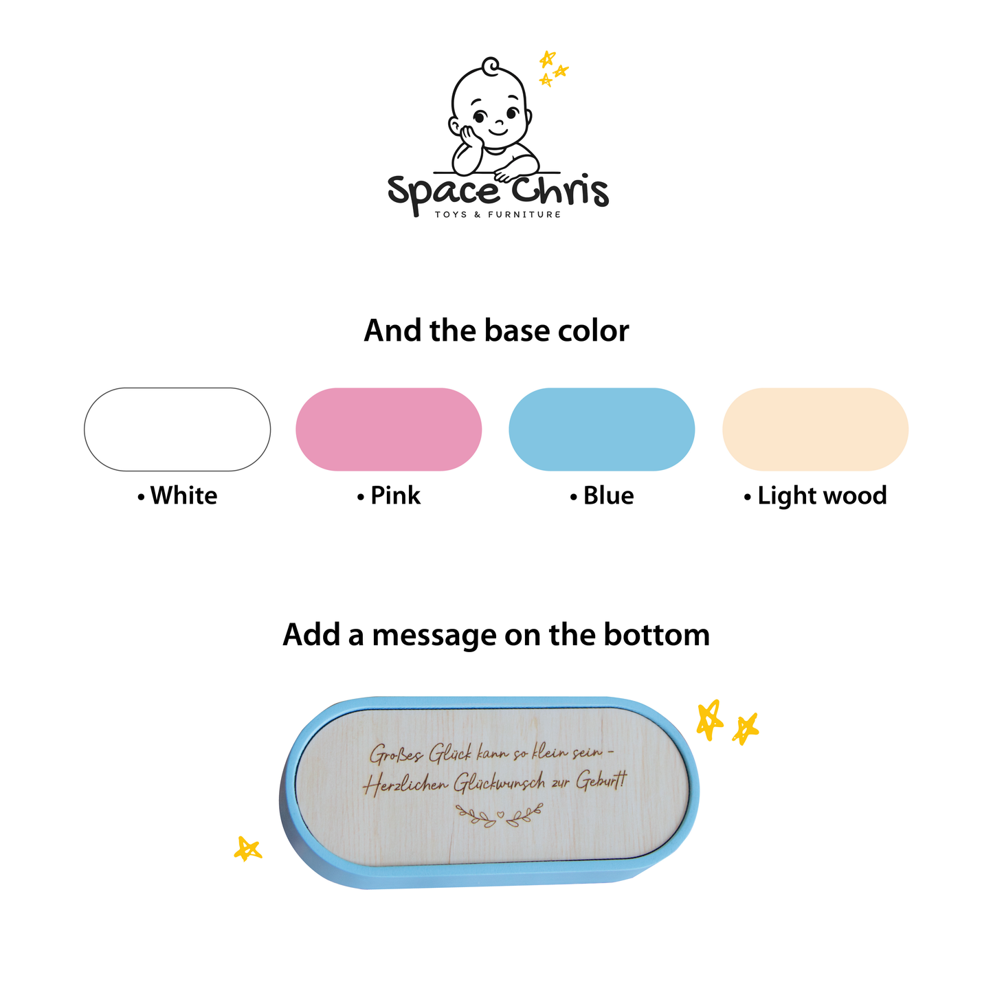 Personalized Wooden Night Light with Name – Custom Kids Nursery Lamp