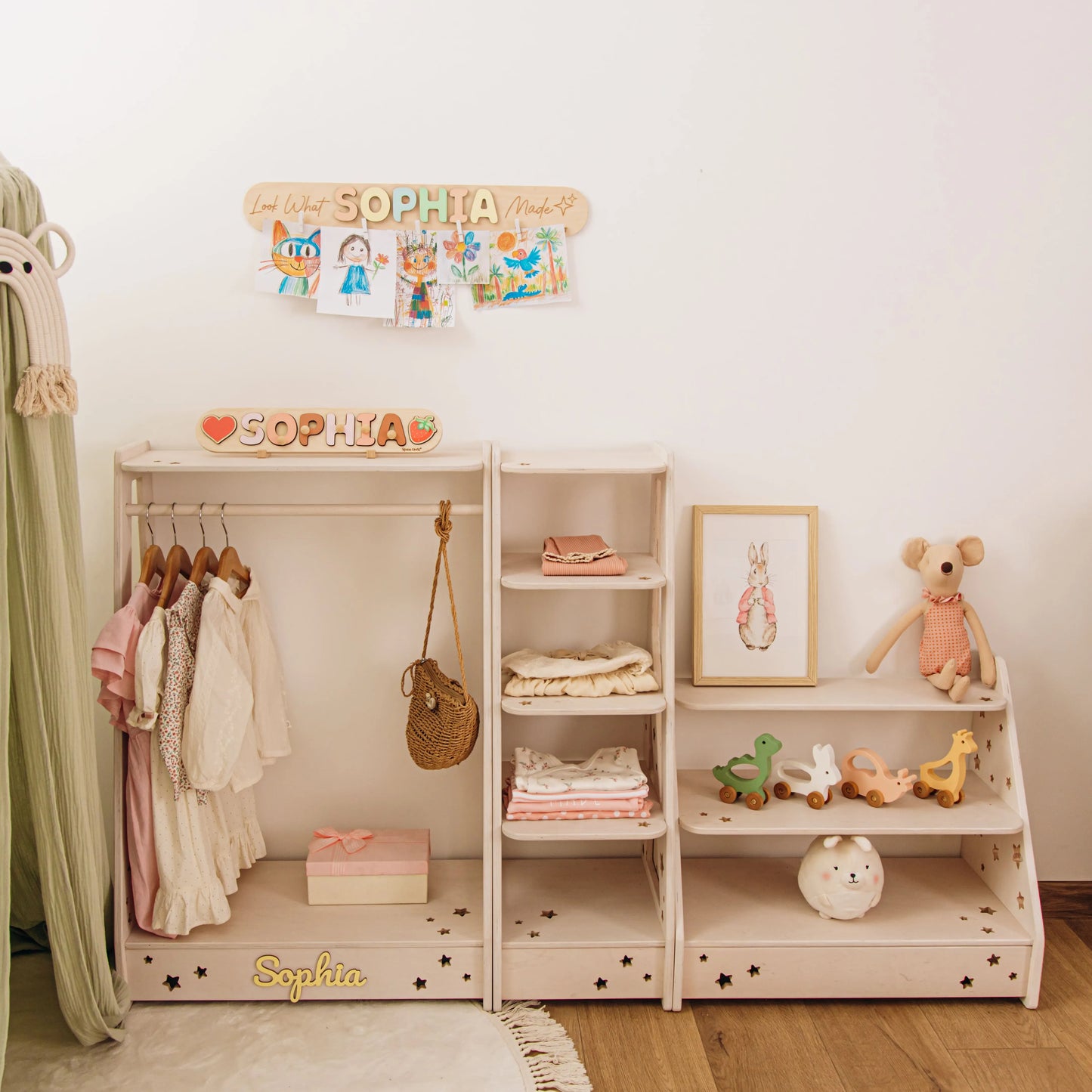 Custom Montessori Wooden Name Puzzle for Toddlers – Educational Toy with Pegs