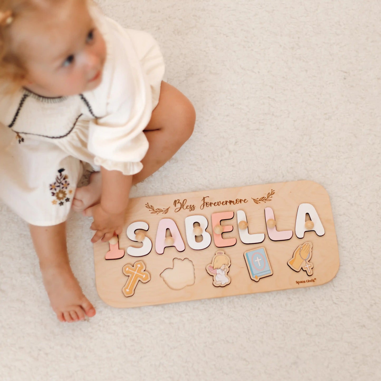 Personalized Name Puzzle Baptism Gift – Custom Christening, Dedication, or Godchild Keepsake Christian Baby Gift