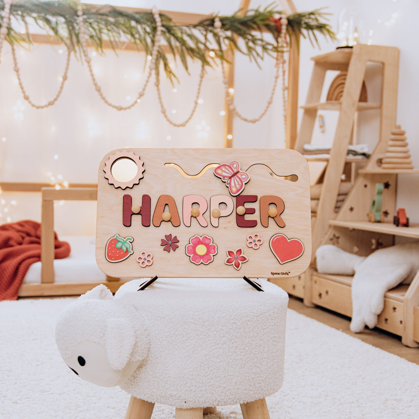 Personalized Montessori Busy Board – Wooden Sensory Toy for Toddlers | Educational Fine Motor Skills Activity Board | Montessori Gift