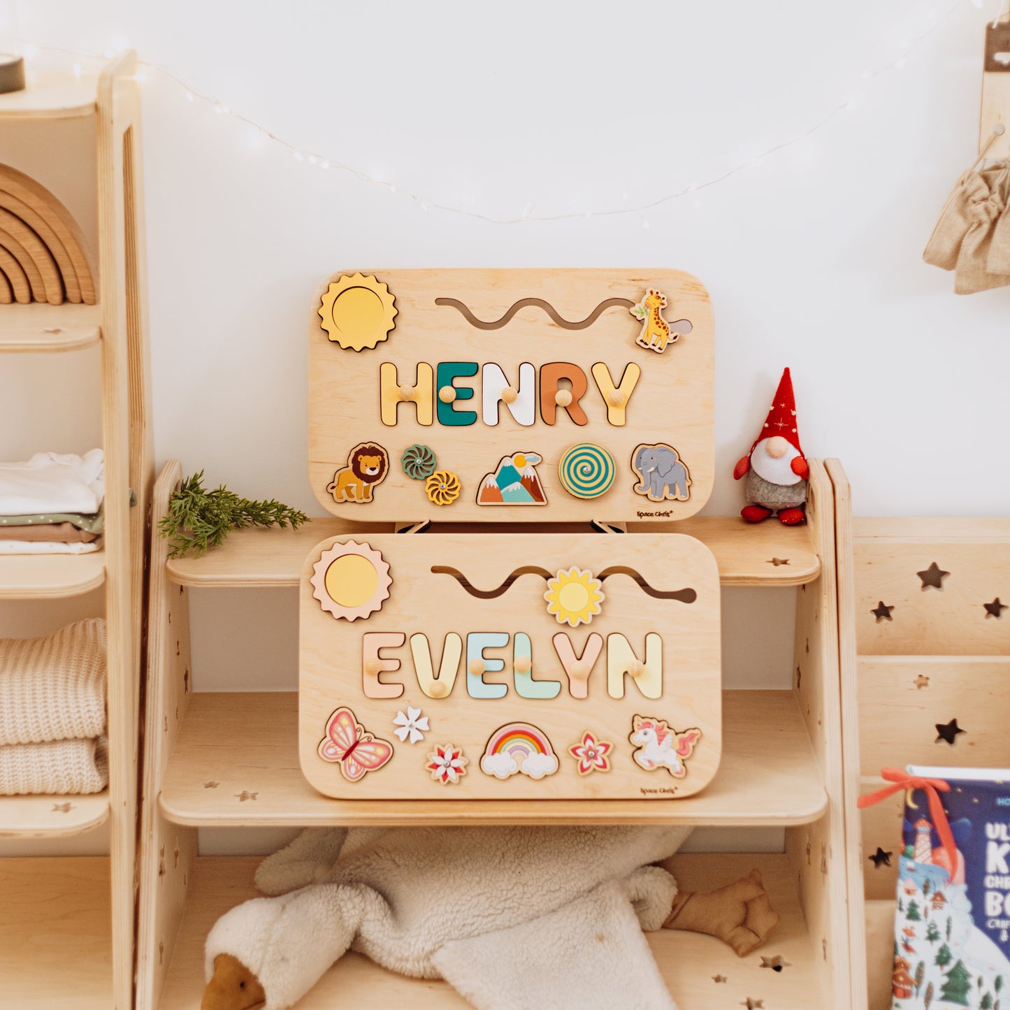Personalized Montessori Busy Board – Wooden Sensory Toy for Toddlers | Educational Fine Motor Skills Activity Board | Montessori Gift