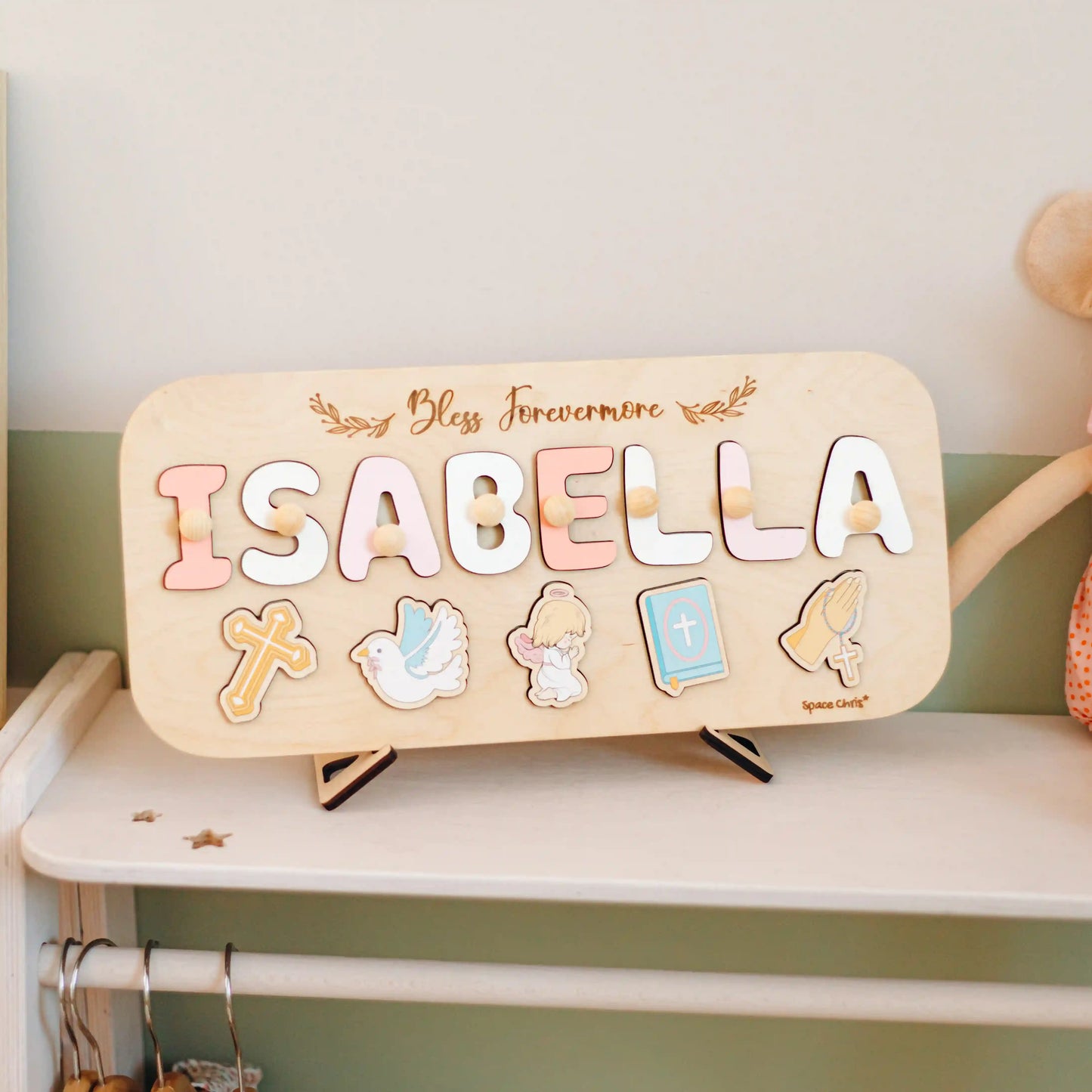 Personalized Name Puzzle Baptism Gift – Custom Christening, Dedication, or Godchild Keepsake Christian Baby Gift