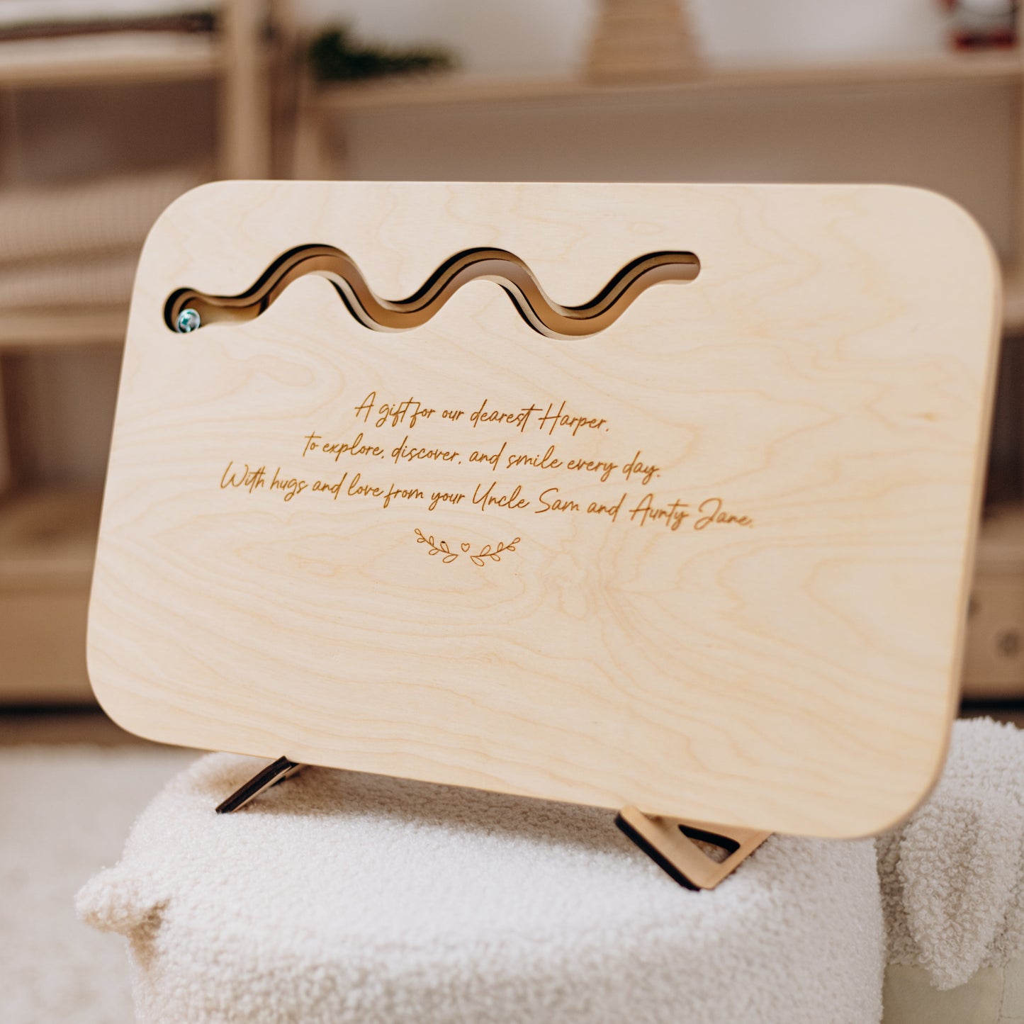 Personalized Montessori Busy Board – Wooden Sensory Toy for Toddlers | Educational Fine Motor Skills Activity Board | Montessori Gift