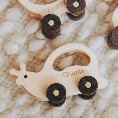 Personalized Wooden Toy Animals & Cars – Montessori Baby Gift, Elephant Nursery Decor, Toddler Toys, 1st Birthday Gift