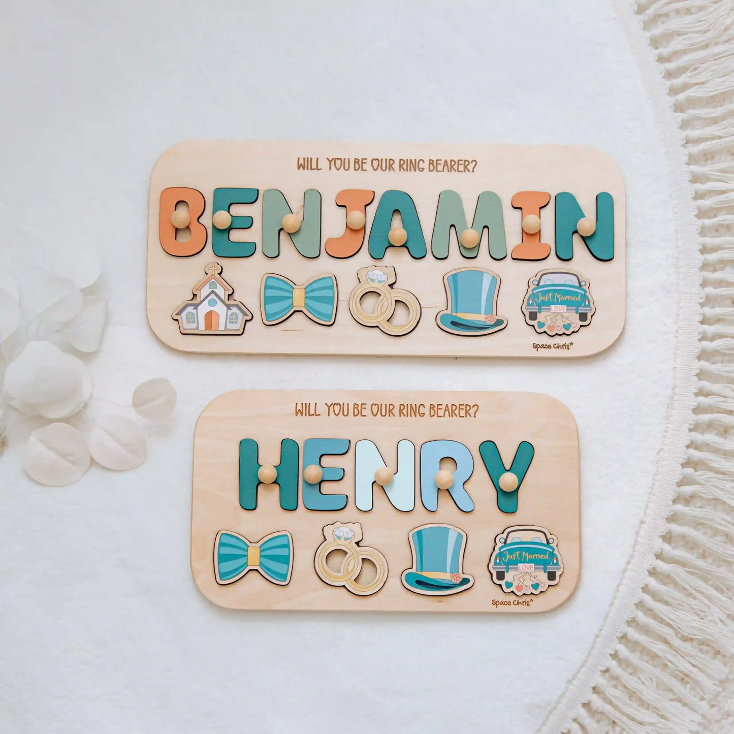 Flower Girl Proposal Puzzle – Personalized Name Puzzle Board | Wedding Party Gift