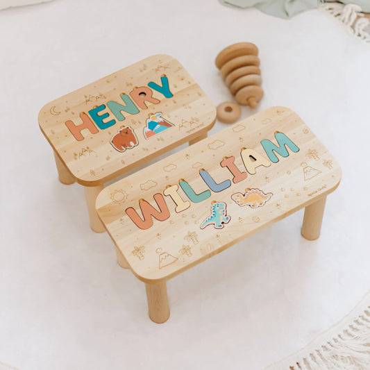 Personalized Baby Name Stool • First Christmas & 2nd Birthday Gift • Girls Nursery Decor Furniture