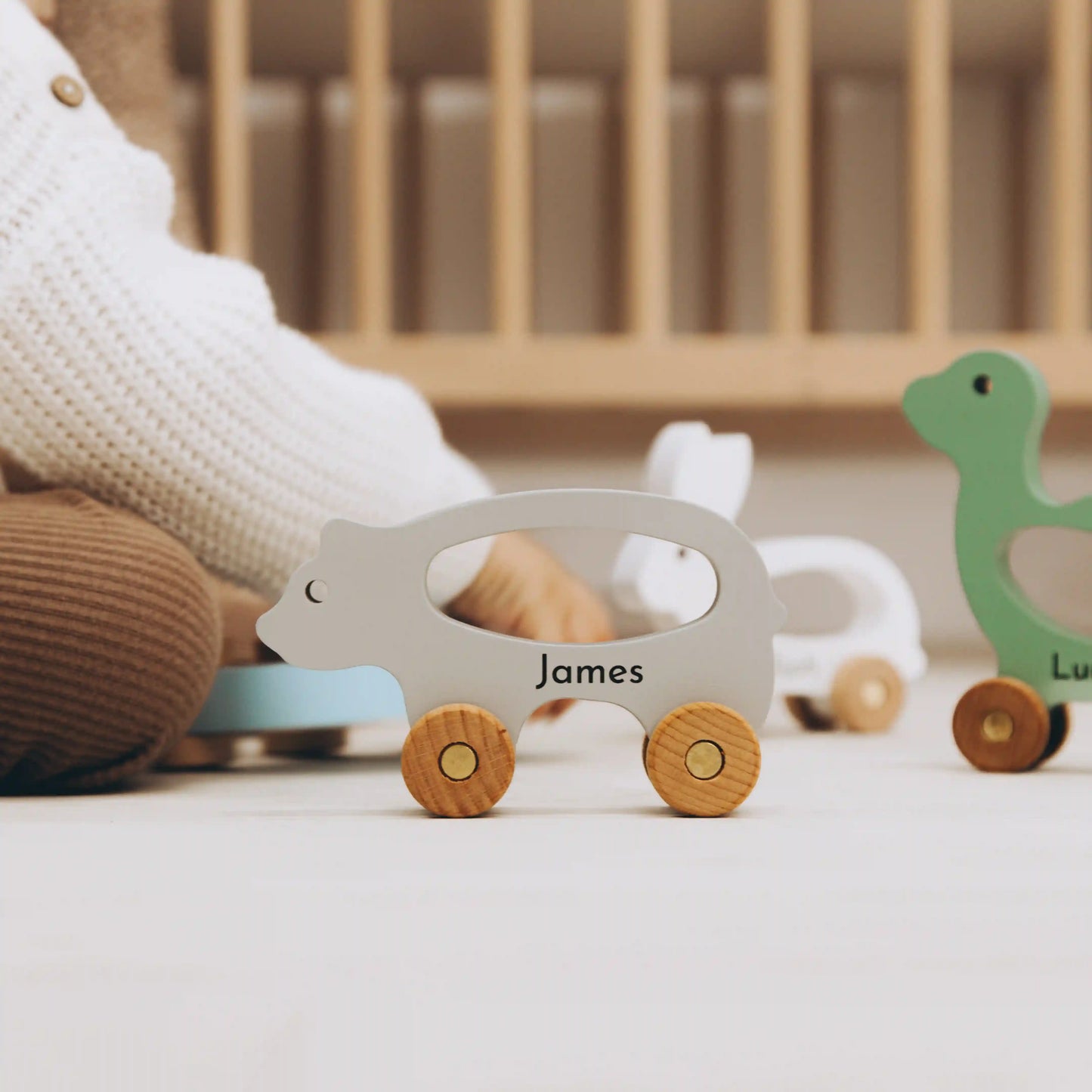 Colored Montessori Toy Animals – Personalized Baby Gift, Sensory Toddler Toys, Custom Baby Shower Present for Niece & Nephew