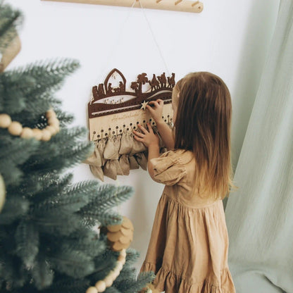 Personalized Hanging Advent Calendar for Kids – Christmas Countdown Wall Decor