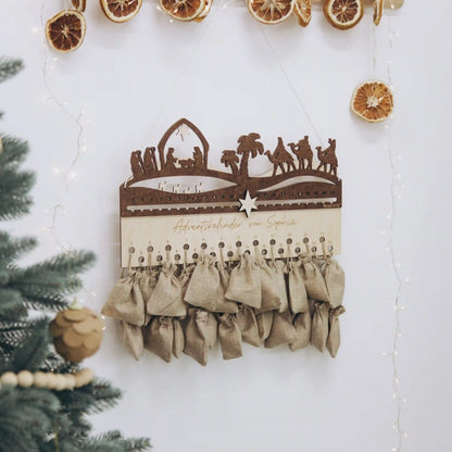 Personalized Hanging Advent Calendar for Kids – Christmas Countdown Wall Decor