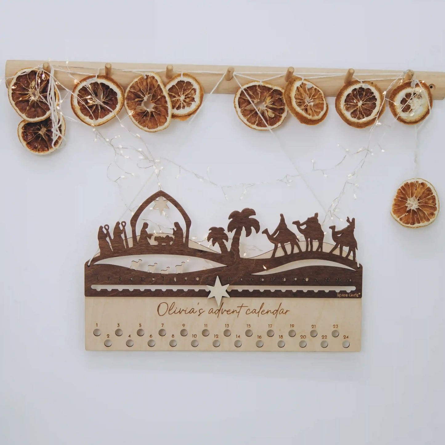 Personalized Hanging Advent Calendar for Kids – Christmas Countdown Wall Decor