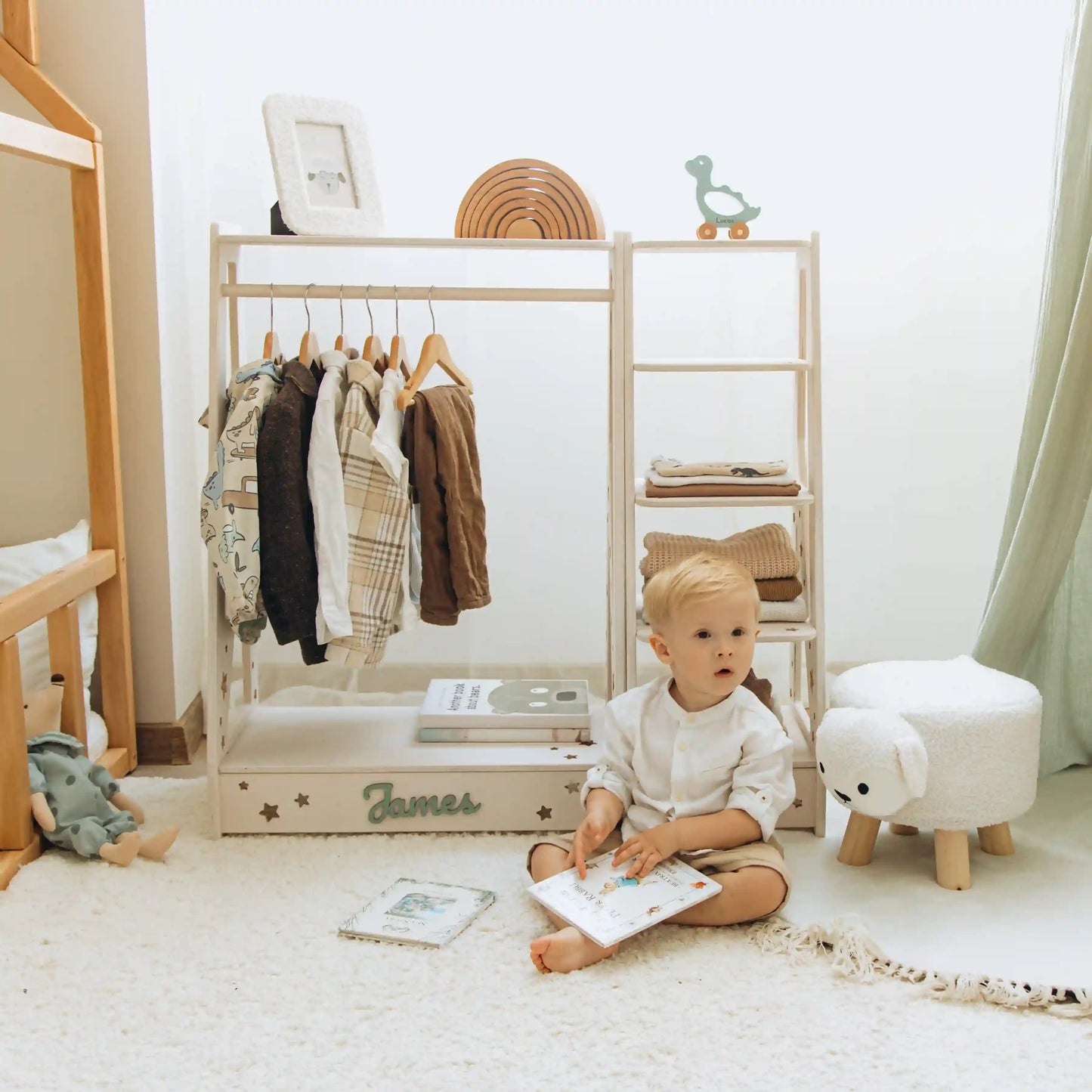 Wooden Kids’ Room Furniture in Soft Pastel Colors – Shelves & Storage
