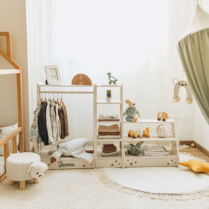 Wooden Kids’ Room Furniture in Soft Pastel Colors – Shelves & Storage