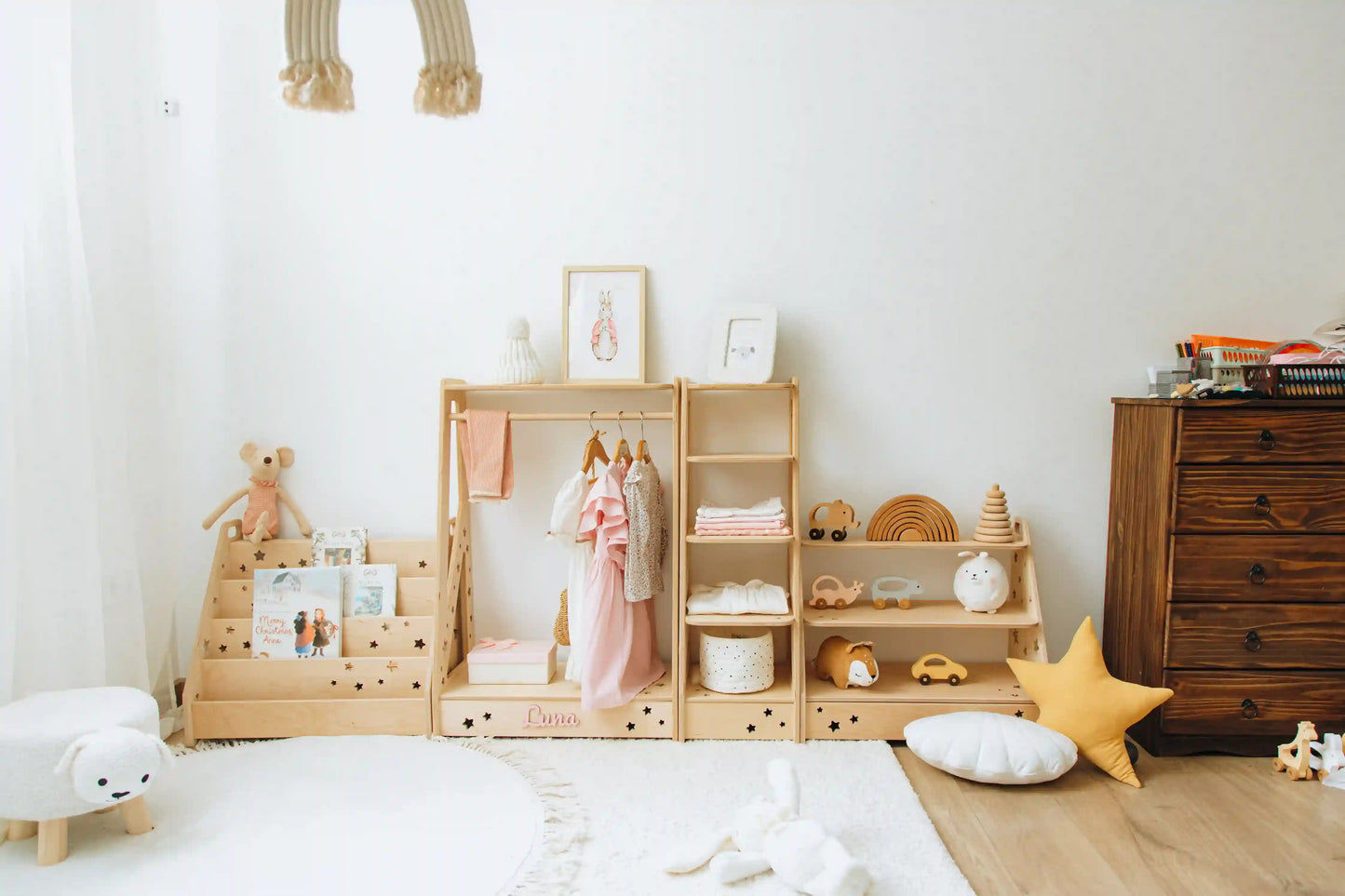 Wooden Kids’ Room Furniture in Soft Pastel Colors – Shelves & Storage