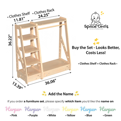 Wooden Kids’ Room Furniture in Soft Pastel Colors – Shelves & Storage
