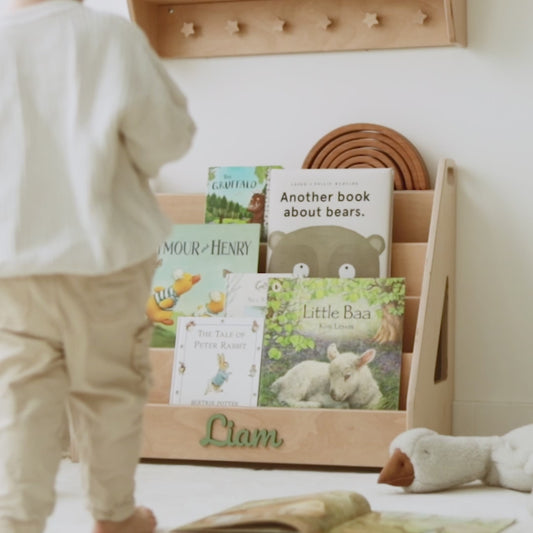Personalized Montessori Bookshelf – Front-Facing Kids' Book Display