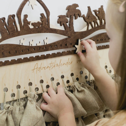 Personalized Wooden Advent Calendar – Christmas Countdown Wall Decor