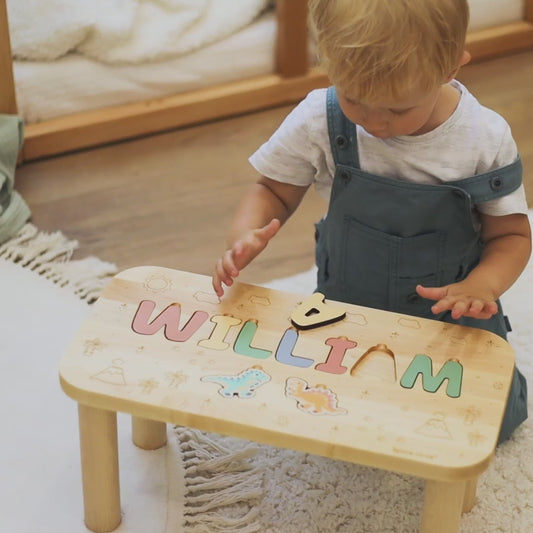 Personalized Baby Name Stool • First Christmas & 2nd Birthday Gift • Girls Nursery Decor Furniture